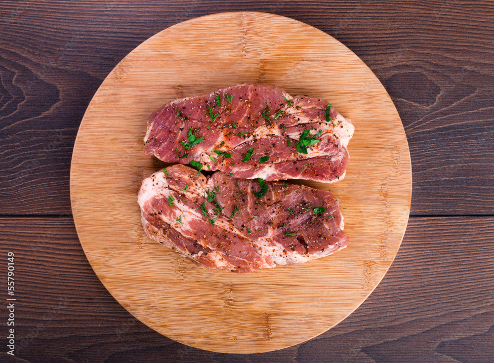 Fototapeta premium Raw steak with spices