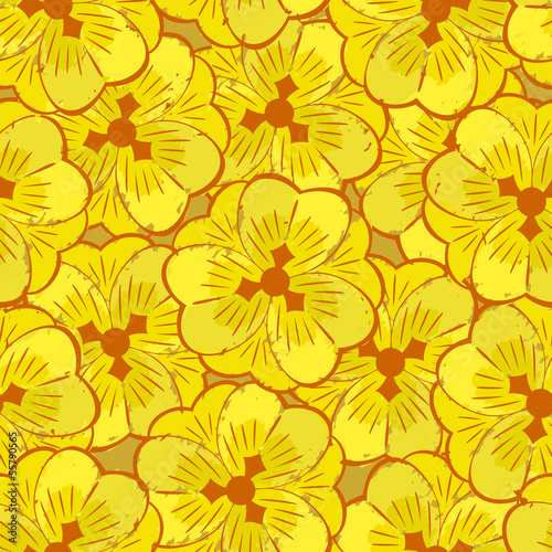 abstract yellow flowers seamless pattern © 100ker