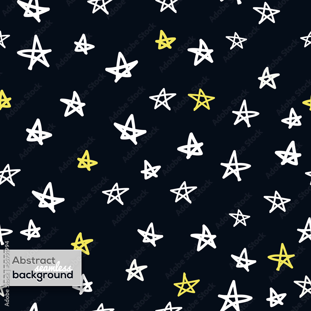 Vector seamless pattern with doodled stars Vector seamless pattern with doodled stars