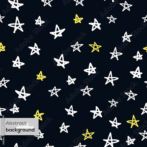 Vector seamless pattern with doodled stars