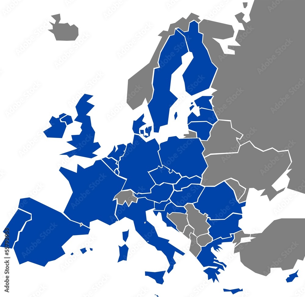 Fototapeta premium Map of Europe with marked EU members