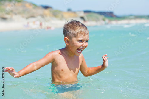 Young swimming boy