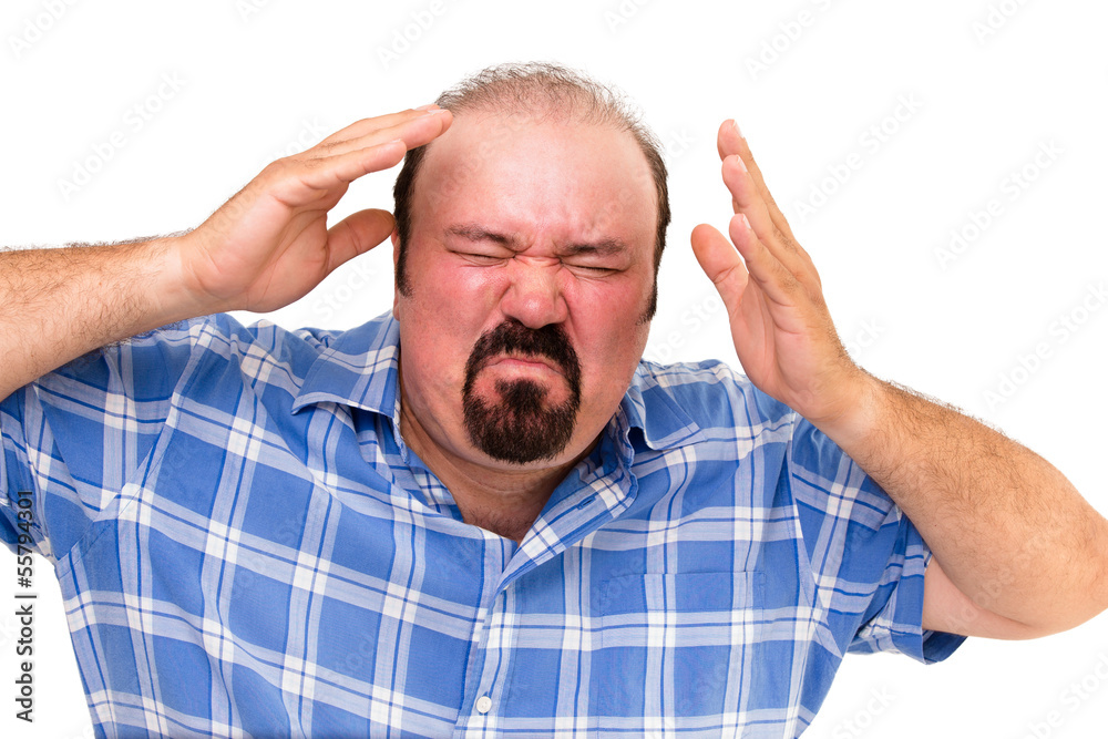 Fototapeta premium Enraged man wringing his hands