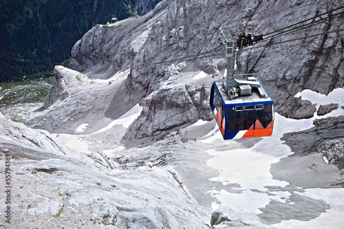 Cable car in the high mountains photo