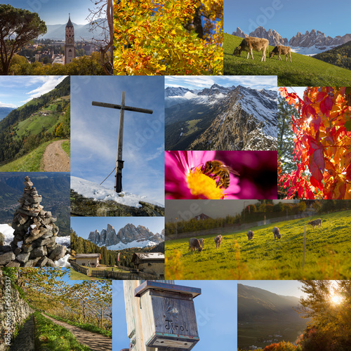 Postcard with autumn impressions of souh tyrol photo