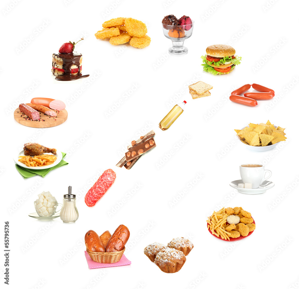 unhealthy food collage