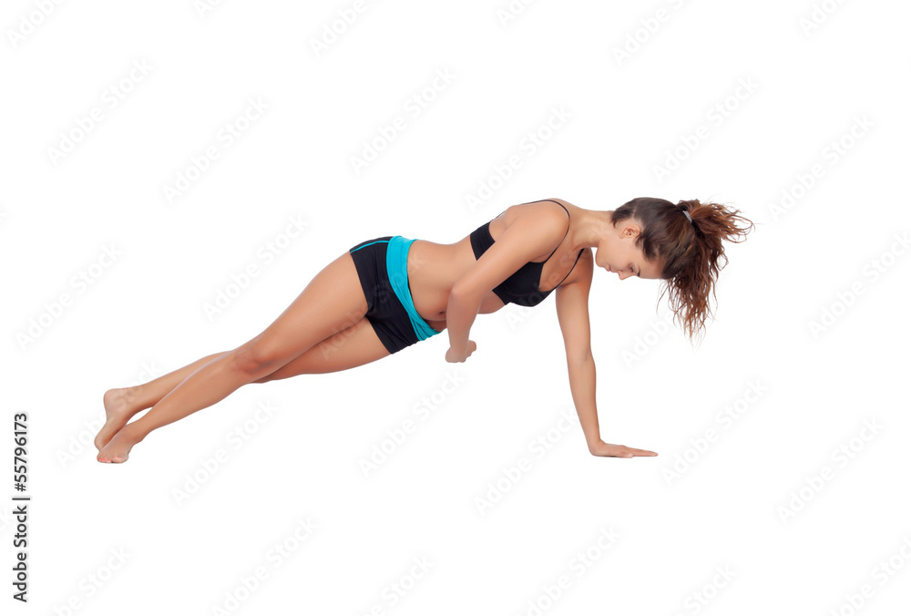 Beautiful woman doing relaxation exercises Beautiful woman doing relaxation exercises