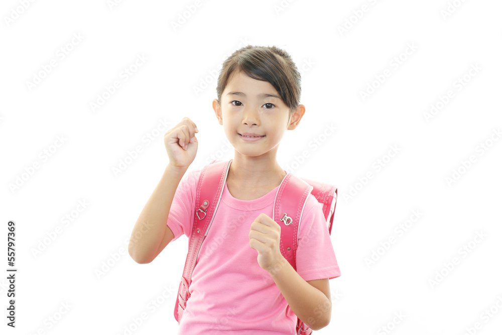 学校へ通う女の子 学校へ通う女の子