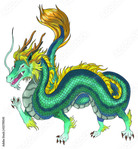 Beautiful Chinese dragon illustration © 9'63 Creation