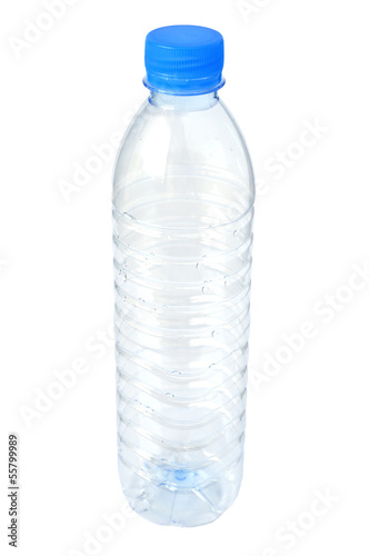 Empty plastic water bottle