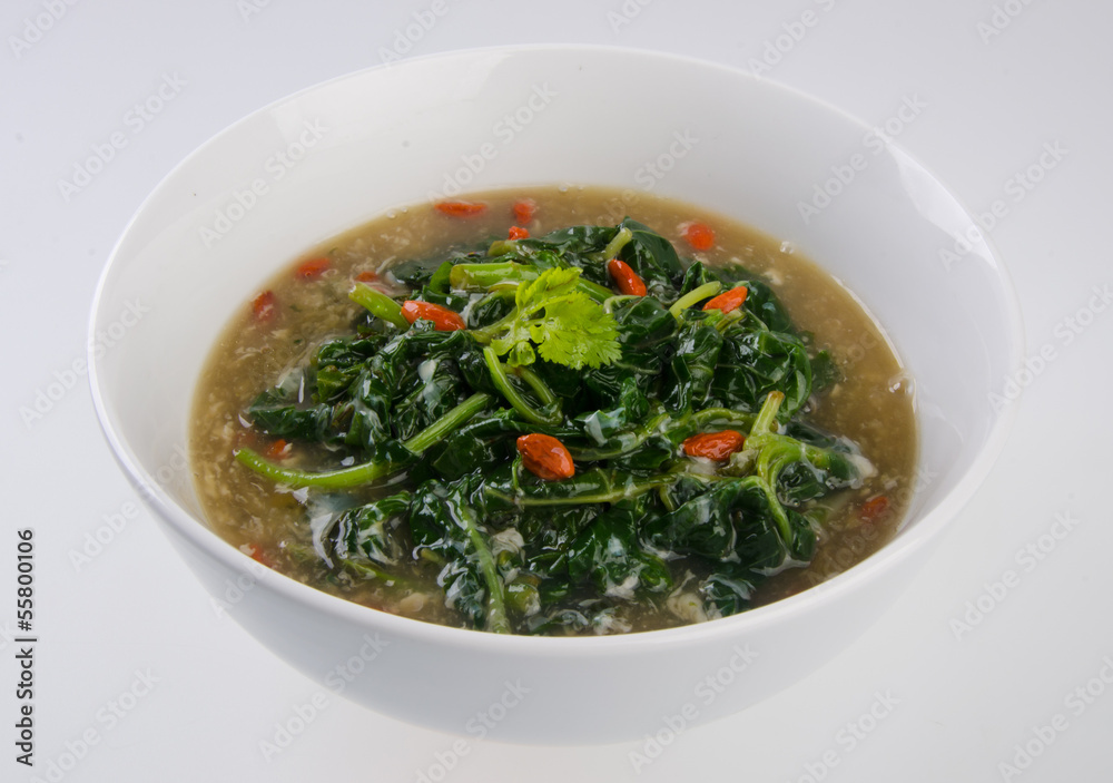 Vegetable soup on isolated white Vegetable soup on isolated white