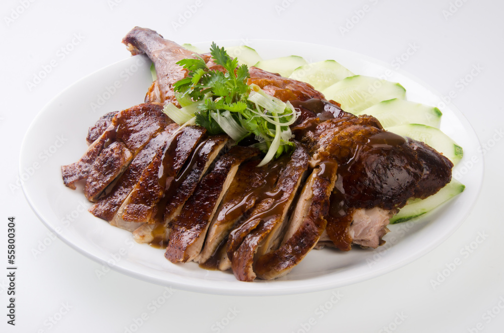duck. roast duck traditional chinese cuisine