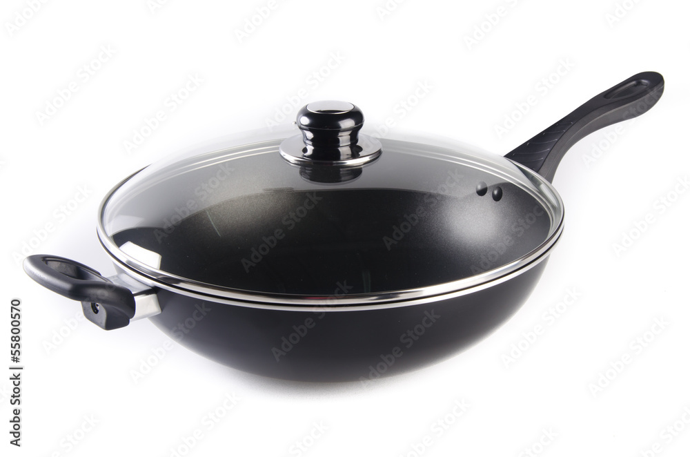 pan. stainless pan isolated on white background pan. stainless pan isolated on white background