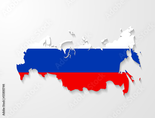 Russia map  with shadow effect  presentation