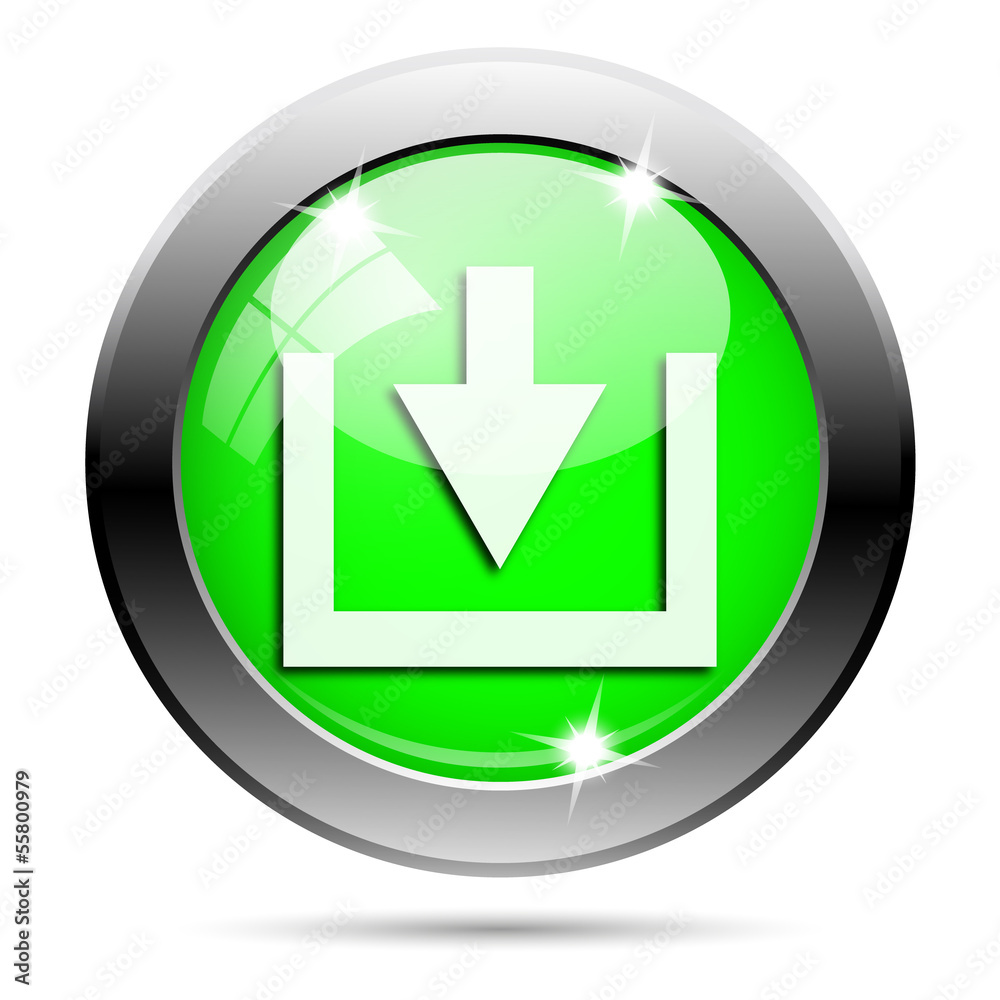 Metallic green glossy icon