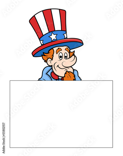 Uncle Sam with Banner - Independence Day Message Vector