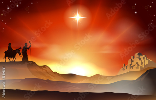 Nativity Christmas story illustration photo