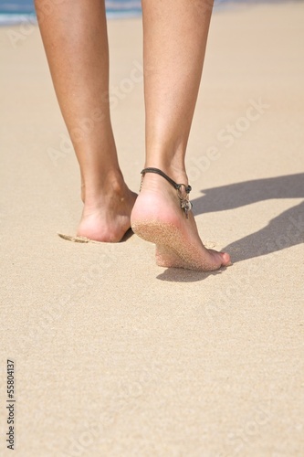 detail of step on sandy beach