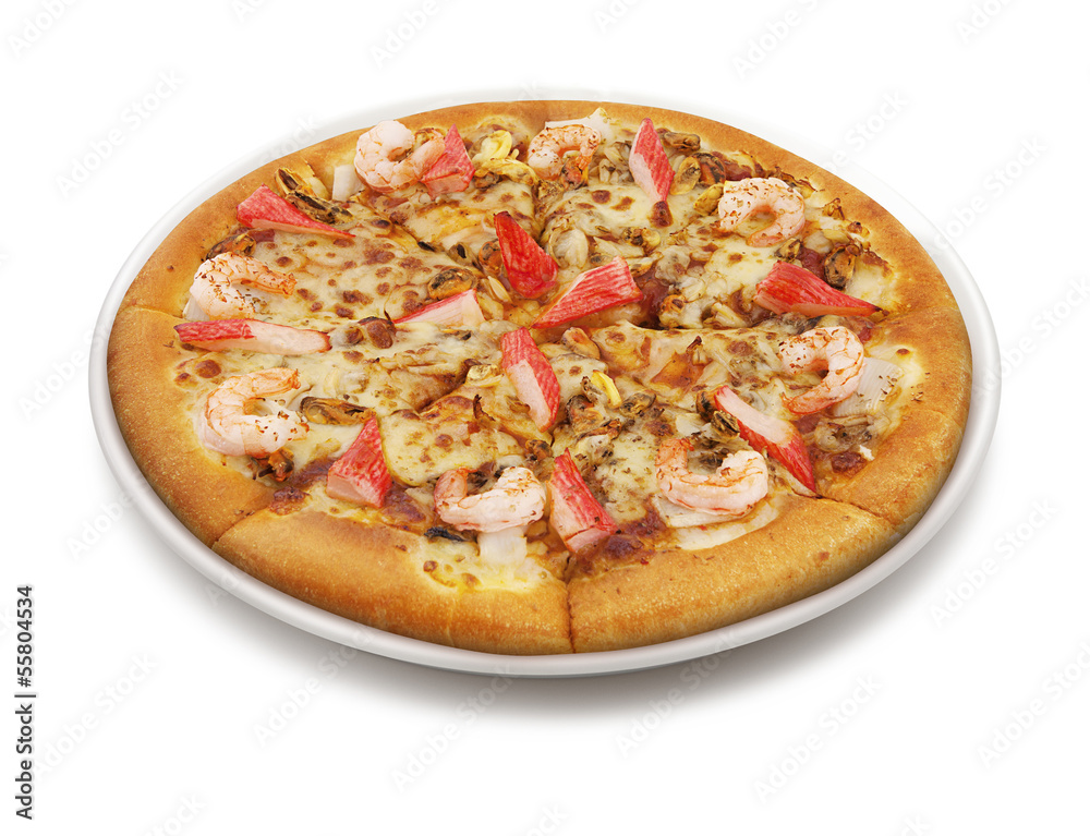 Pizza isolated over white background Pizza isolated over white background
