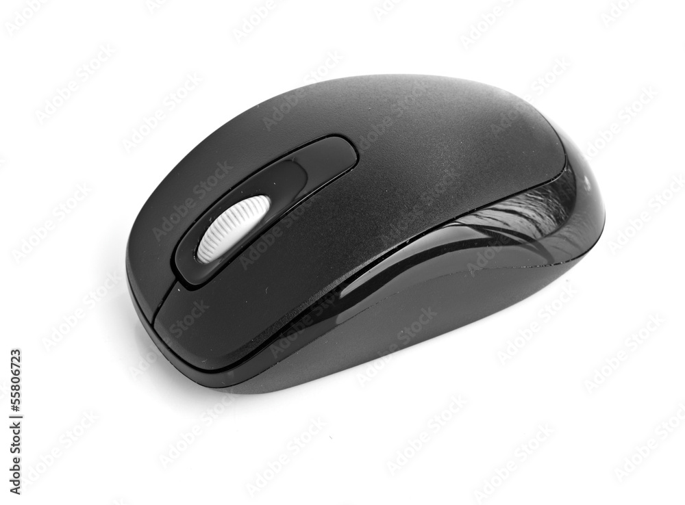Black computer mouse isolated on white background Black computer mouse isolated on white background