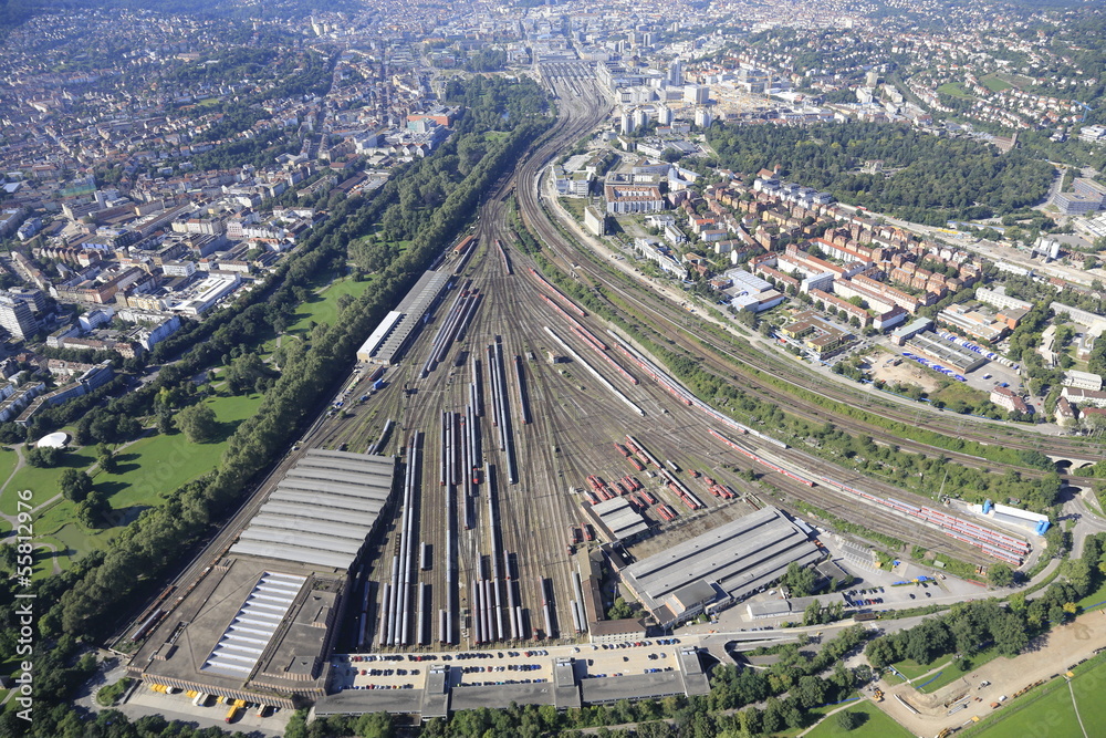 Stuttgart Hauptbahnhof Luftaufnahme August 2013