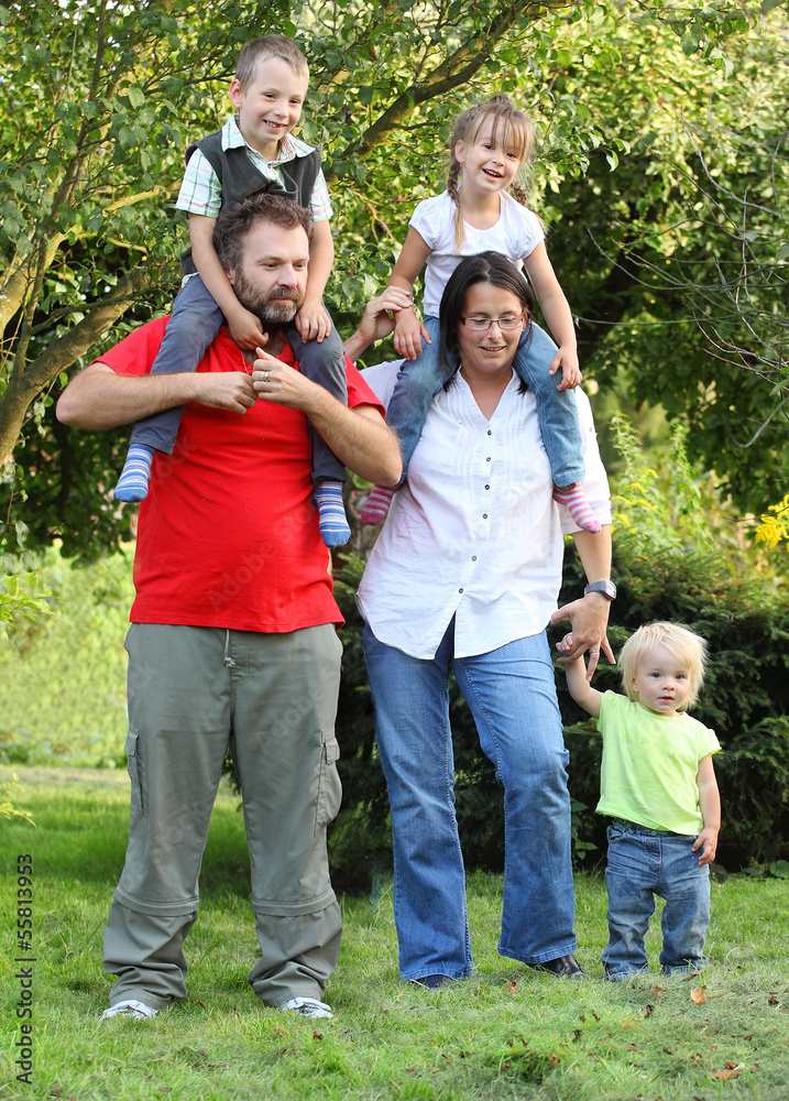 Happy family together on the garden. Happy family together on the garden.