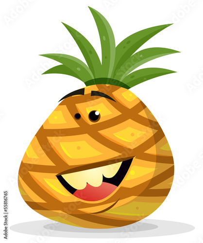 Cartoon Happy Pineapple Character