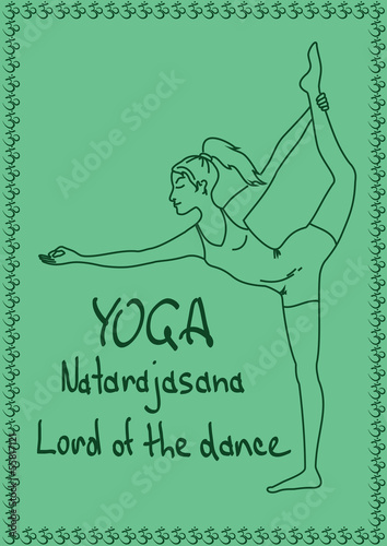 Outline girl in Lord of the Dance yoga pose