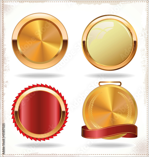Red and gold labels