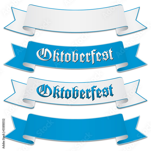 Oktoberfest banners, ribbons in bavarian colors