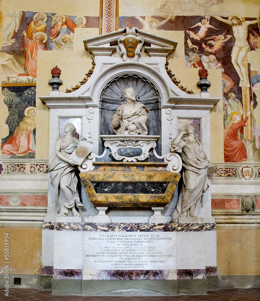 Galileo Galilei's Tomb. Basilica of Santa Croce. Florence, Italy
