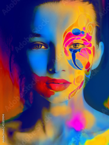 color face art woman face extra bright © queen21