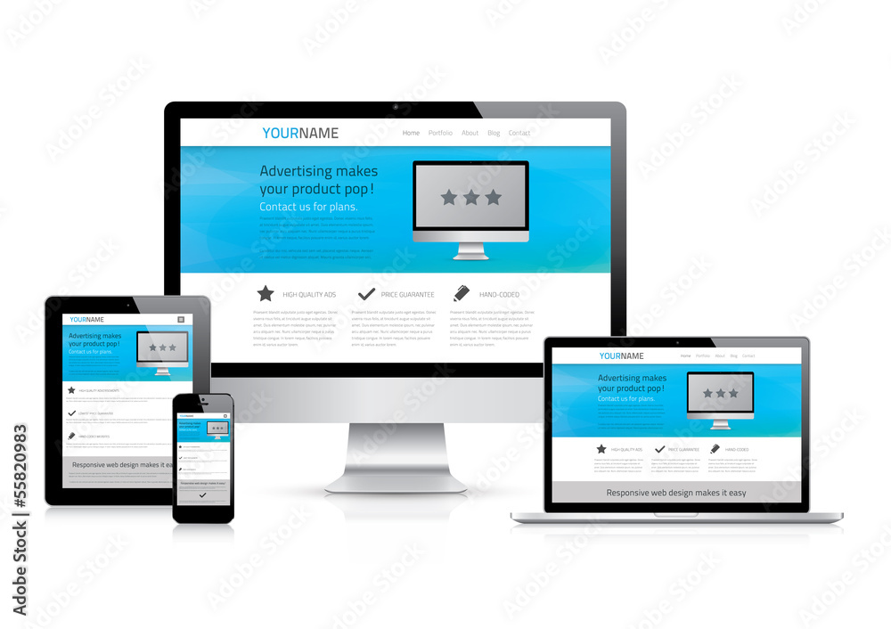 Fully responsive website design concept