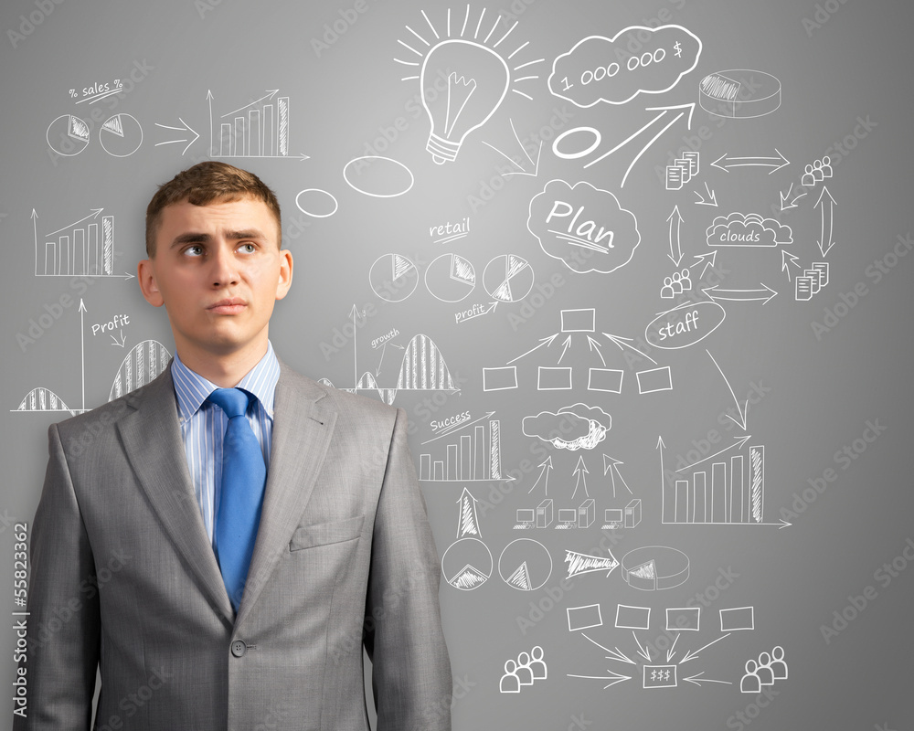 businessman thinking about innovation in business