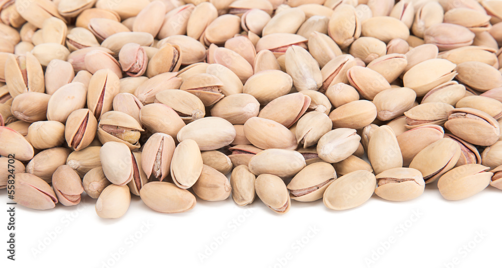 Pistachio with space for your text over white background Pistachio with space for your text over white background