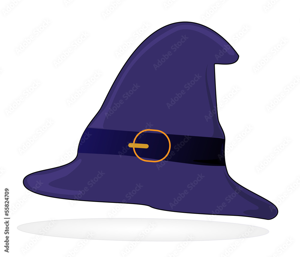 Naklejka premium Illustration of black witch hat, good for halloween.