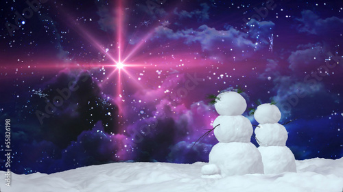 Christmas snowmen love star