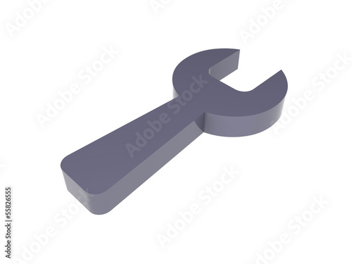 Wrench icon over white background. Concept 3D illustration.