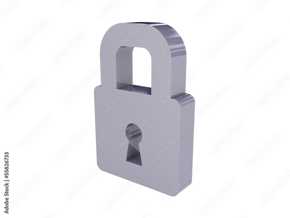 Lock icon over white background. Concept 3D illustration. Lock icon over white background. Concept 3D illustration.