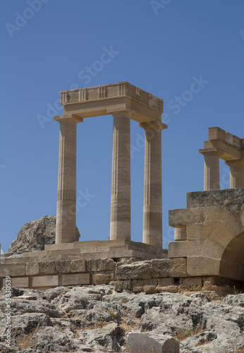 Ancient Acropolis in Rhodes. Lindos city. Greece © Sweet Lana