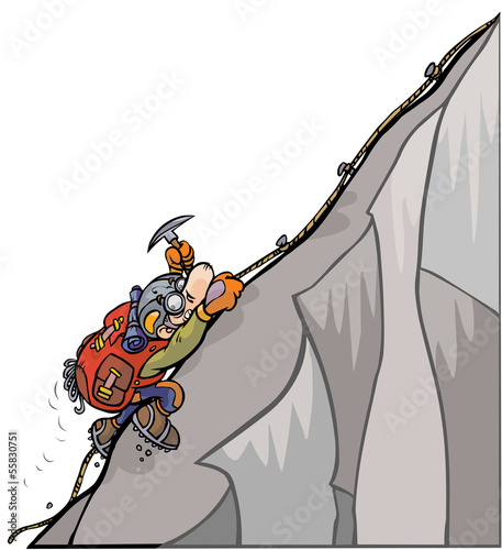 Cartoon mountaineer.