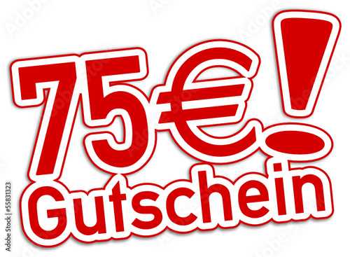 Gutschein 75€ Euro rot  #130903-svg07