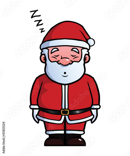 Santa Claus sleeping and snoring.