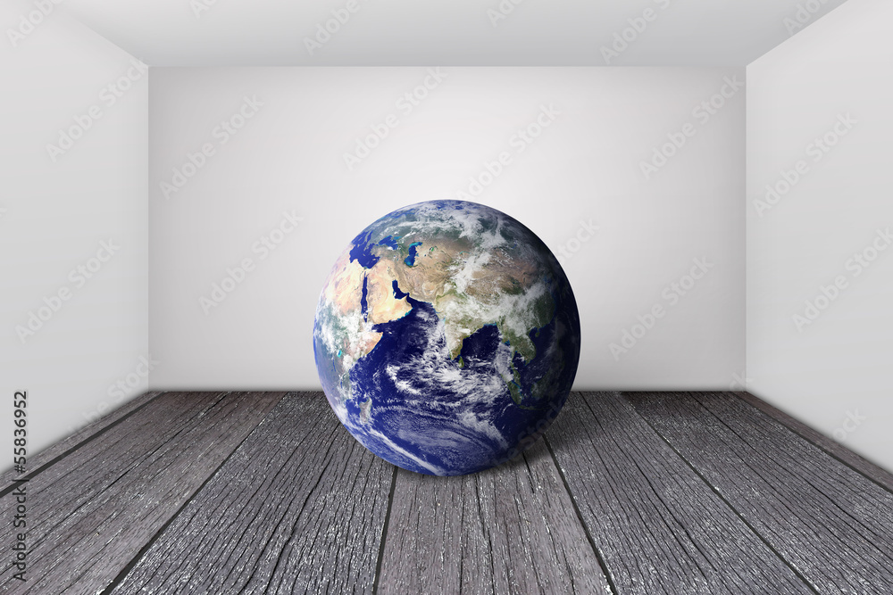 Earth globe in room Earth globe in room