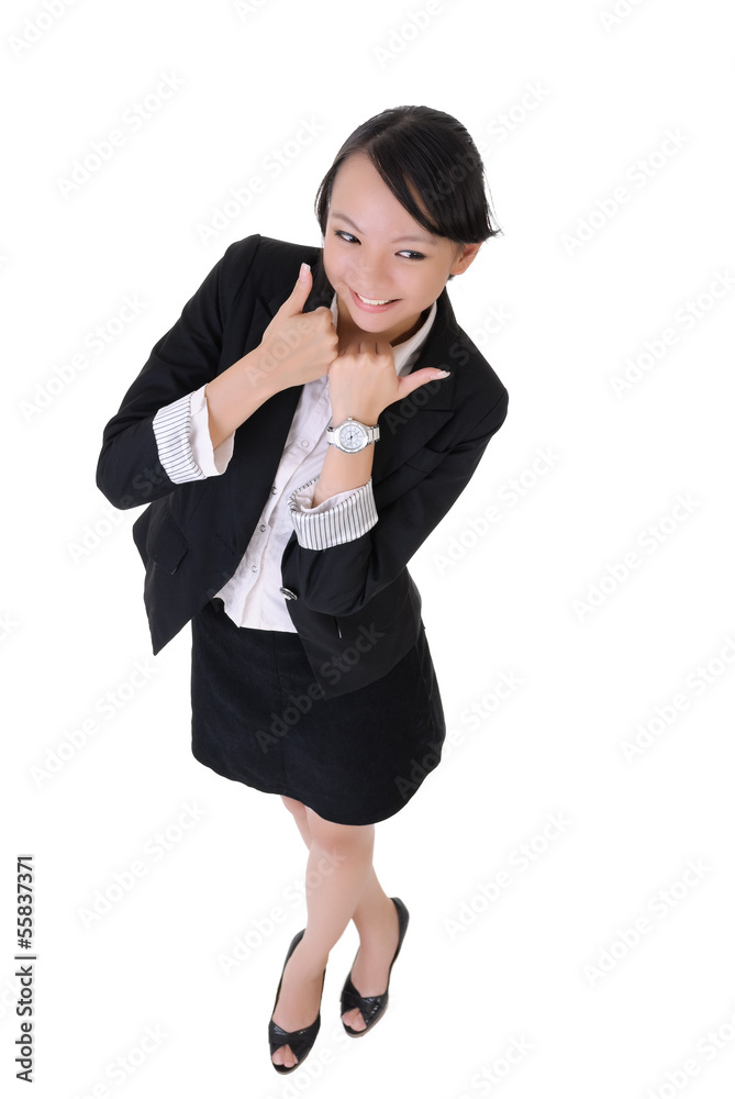 Business woman with joy and smiling expression Business woman with joy and smiling expression