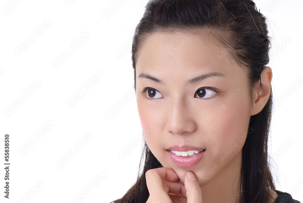 Closeup portrait of Asian lady