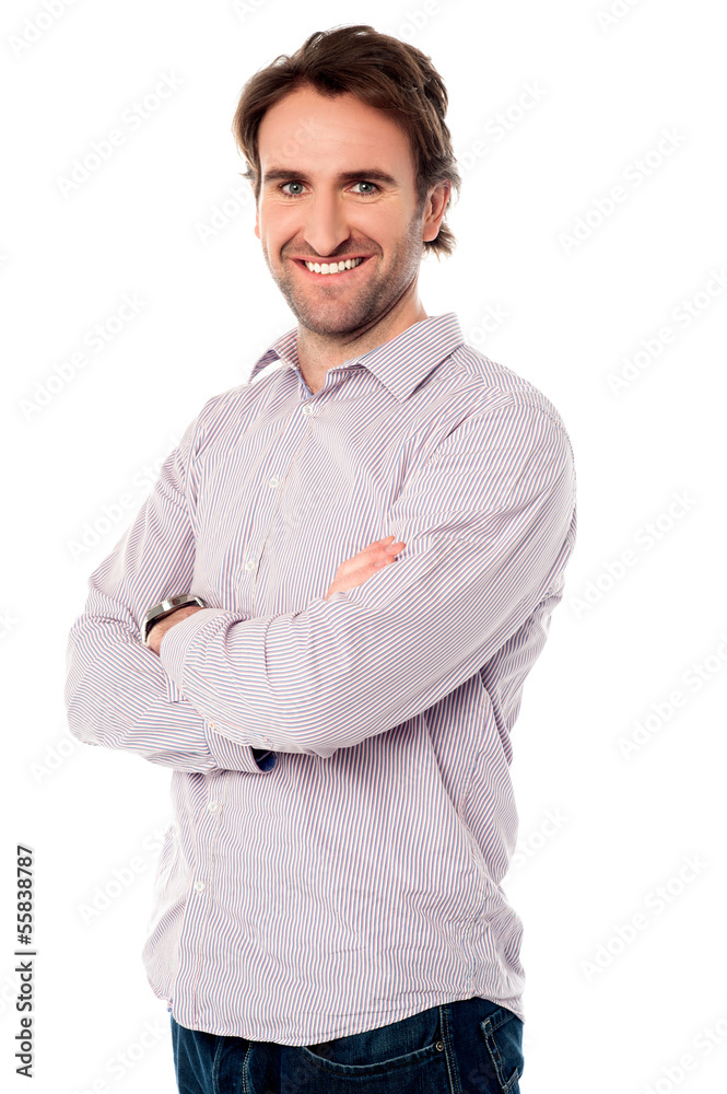 Smart guy posing confidently Smart guy posing confidently