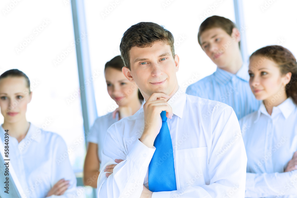 businessmen are meeting near the flipchart businessmen are meeting near the flipchart