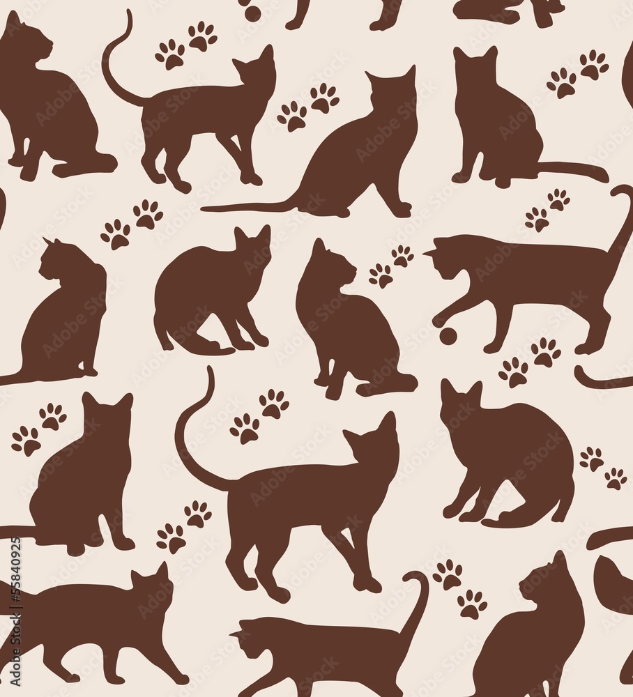 Seamless cats background.
