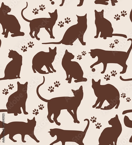 Seamless cats background.